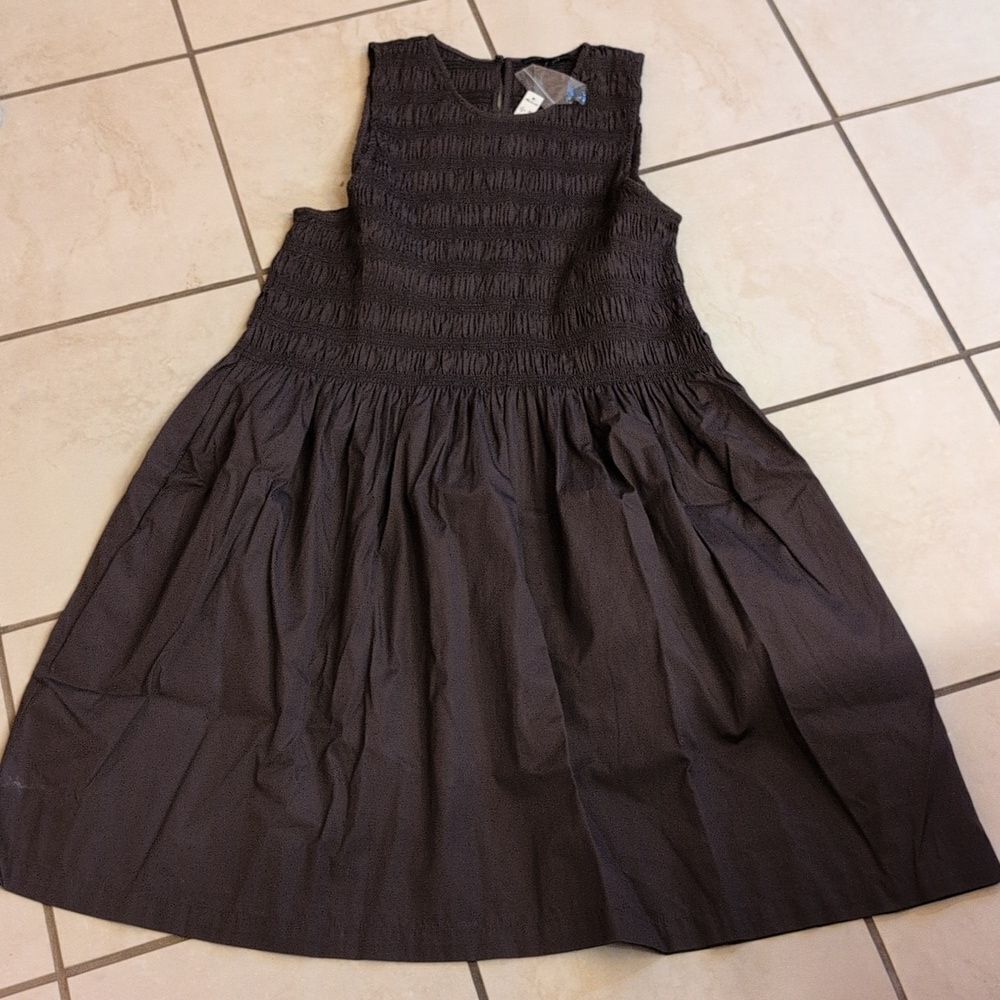 NWT Madewell The Melody Smocked Mini Dress Roasted Chicory Brown Size XL - Picture 2 of 13
